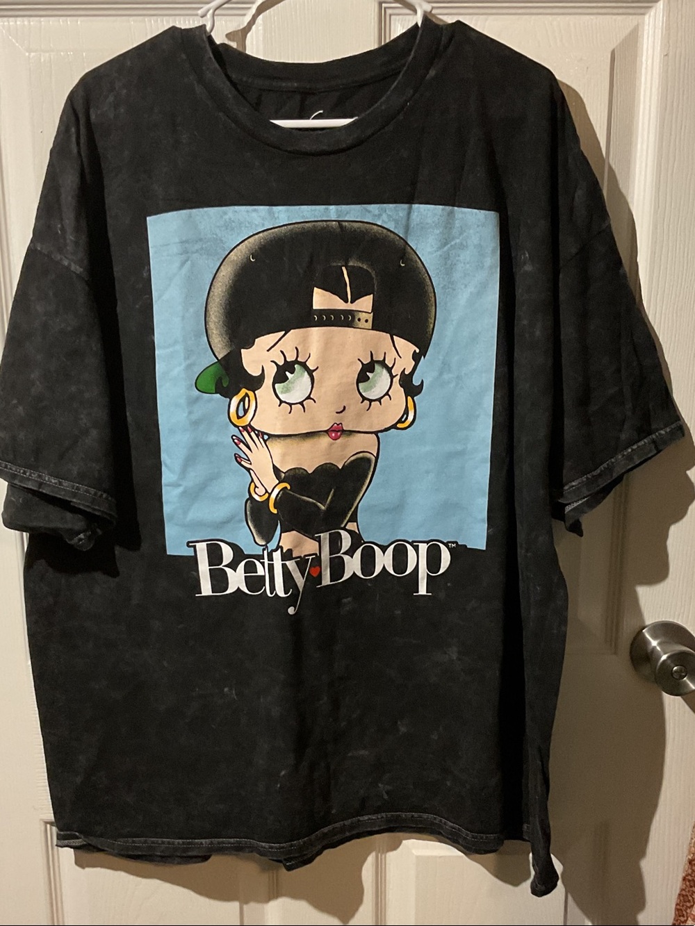 Betty Boop Black Graphic Tee with Blue Panel